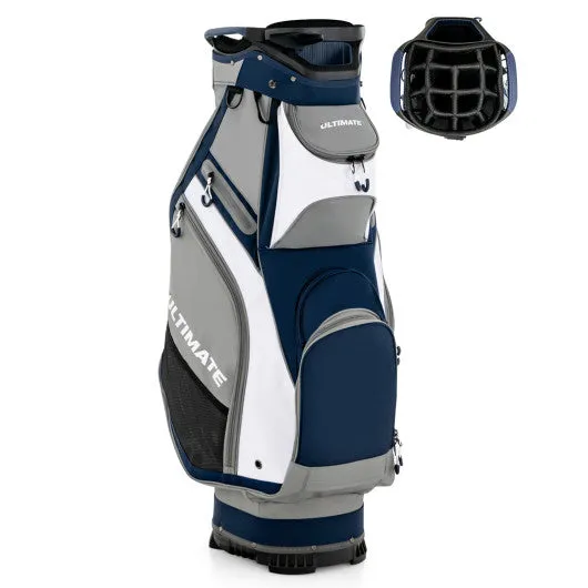 10.5 Inch Golf Stand Bag with 14 Way Full-Length Dividers and 7 Zippered Pockets-Navy