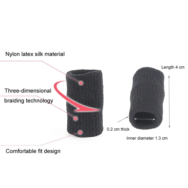 10pcs/set Basketball Riding Finger Sleeves Finger Joint Stretch Knit Sports Protectors, Color: Gray