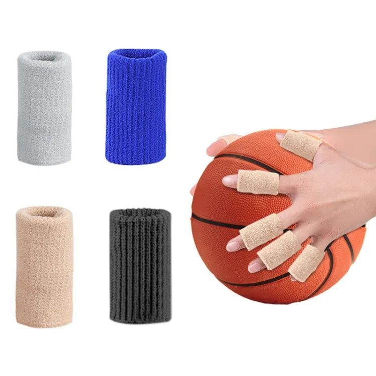 10pcs/set Basketball Riding Finger Sleeves Finger Joint Stretch Knit Sports Protectors, Color: Gray