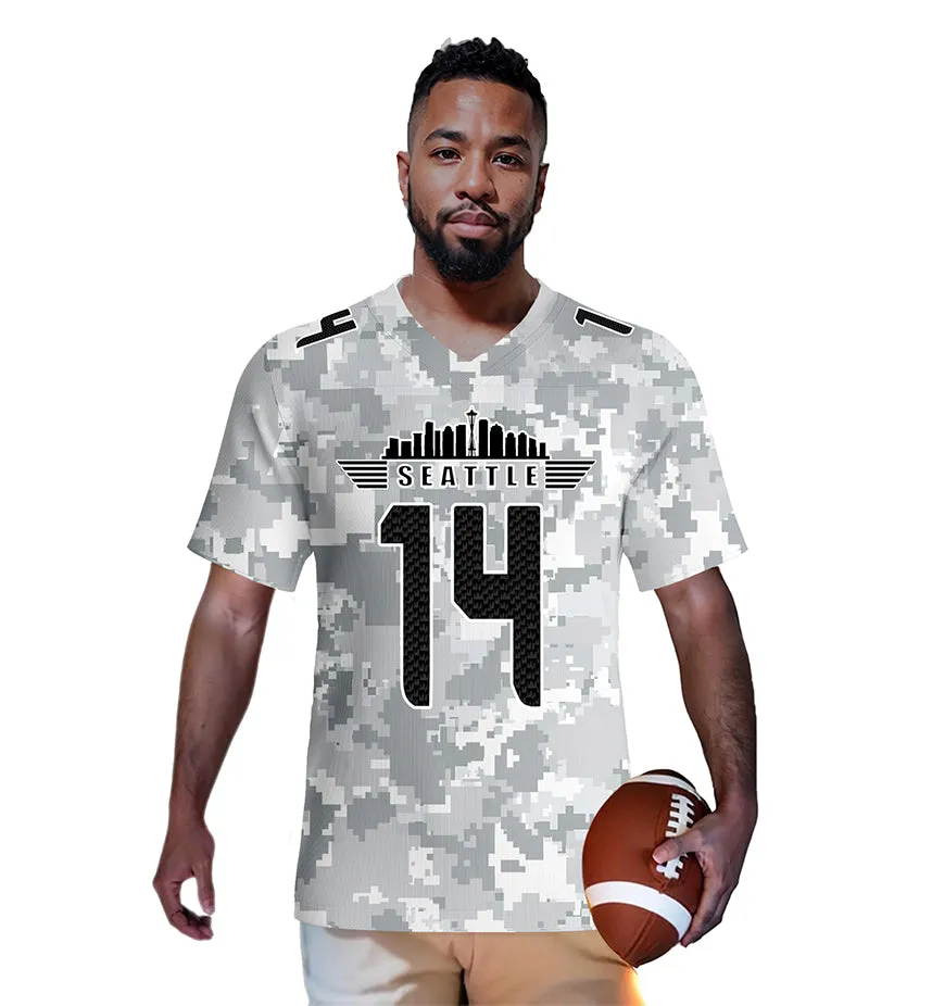 #14 Metcalf Seattle Seahawks Jersey Salute to Star Players Camouflage Jersey American Football New Fashion Jersey