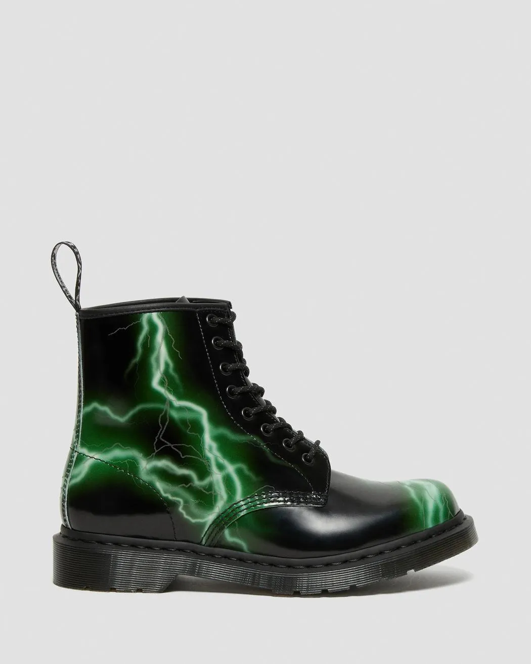 1460 Flash Black Green Smooth Leather Lace Up Boot