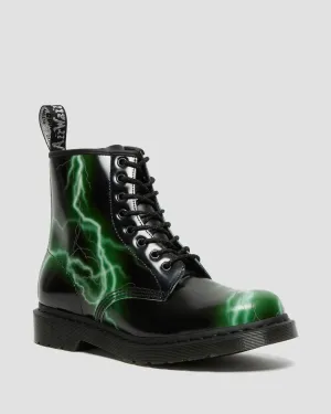 1460 Flash Black Green Smooth Leather Lace Up Boot