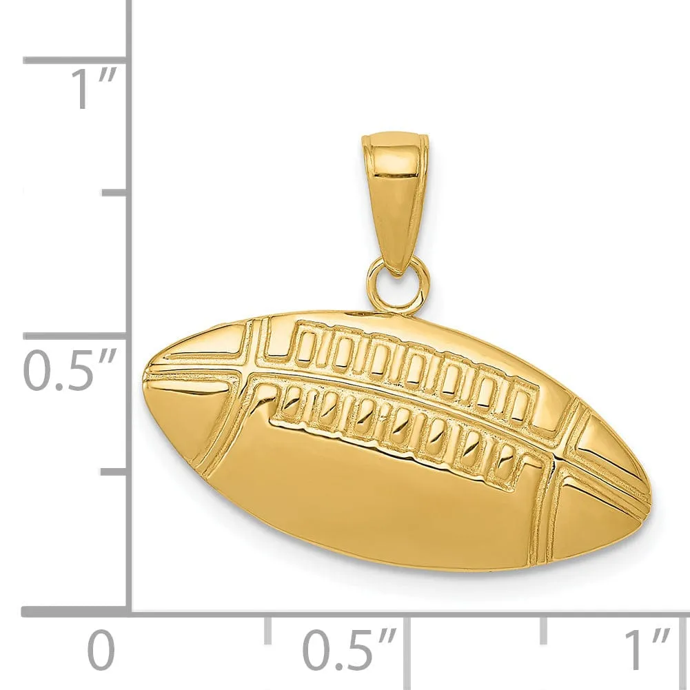 14k Yellow Gold Medium Size Football Pendant