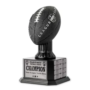 15" Perpetual Fantasy Football Trophy - Black Football