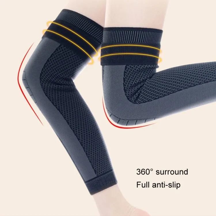 1pair Anti-Slip Compression Straps Keep Warm And Lengthen Knee Pads, Size: S(Mugwort Orange)