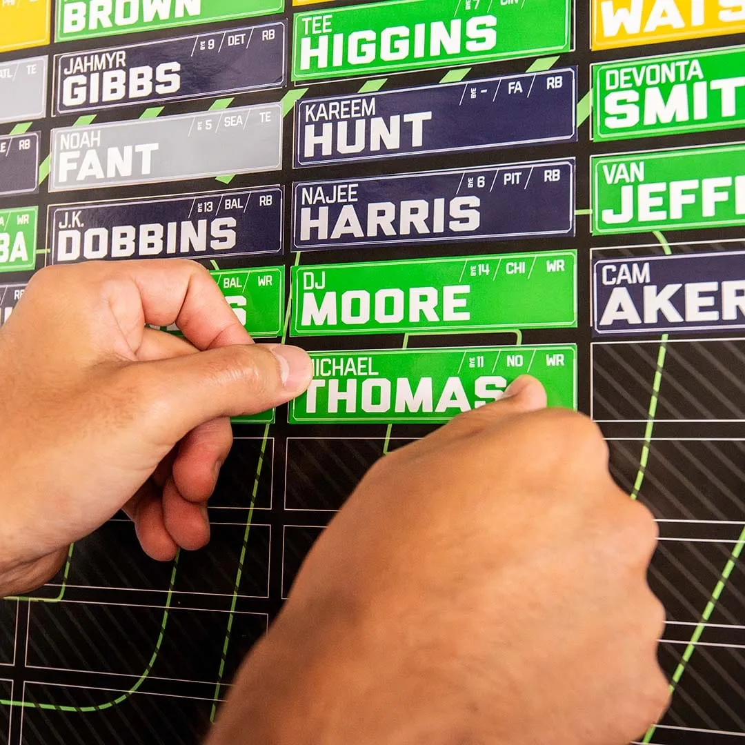 2024 ESPN Fantasy Football Draft Board Kit - 12, 10, 8 team