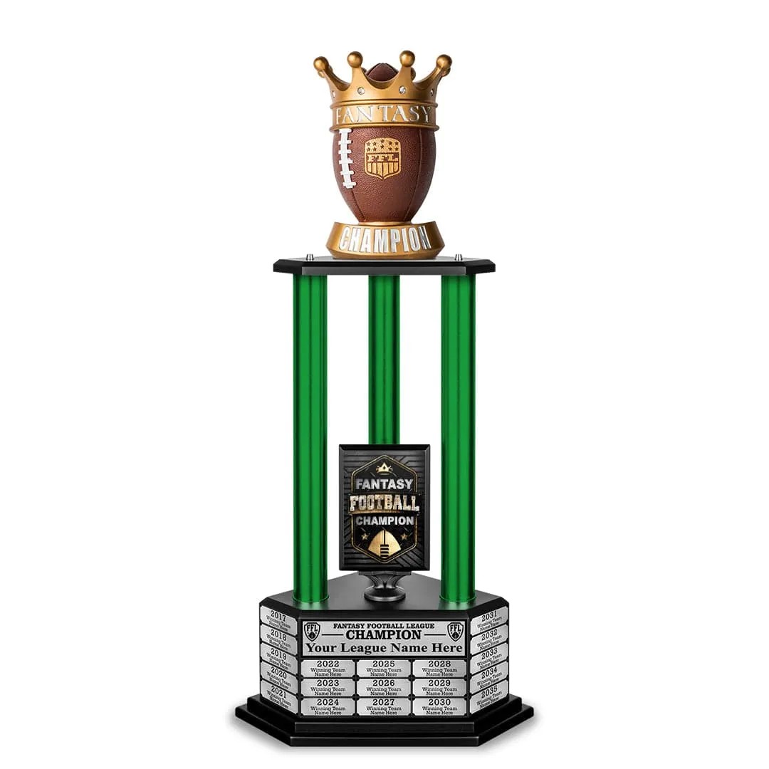 26”-36” Green Column Fantasy Football Perpetual Trophy