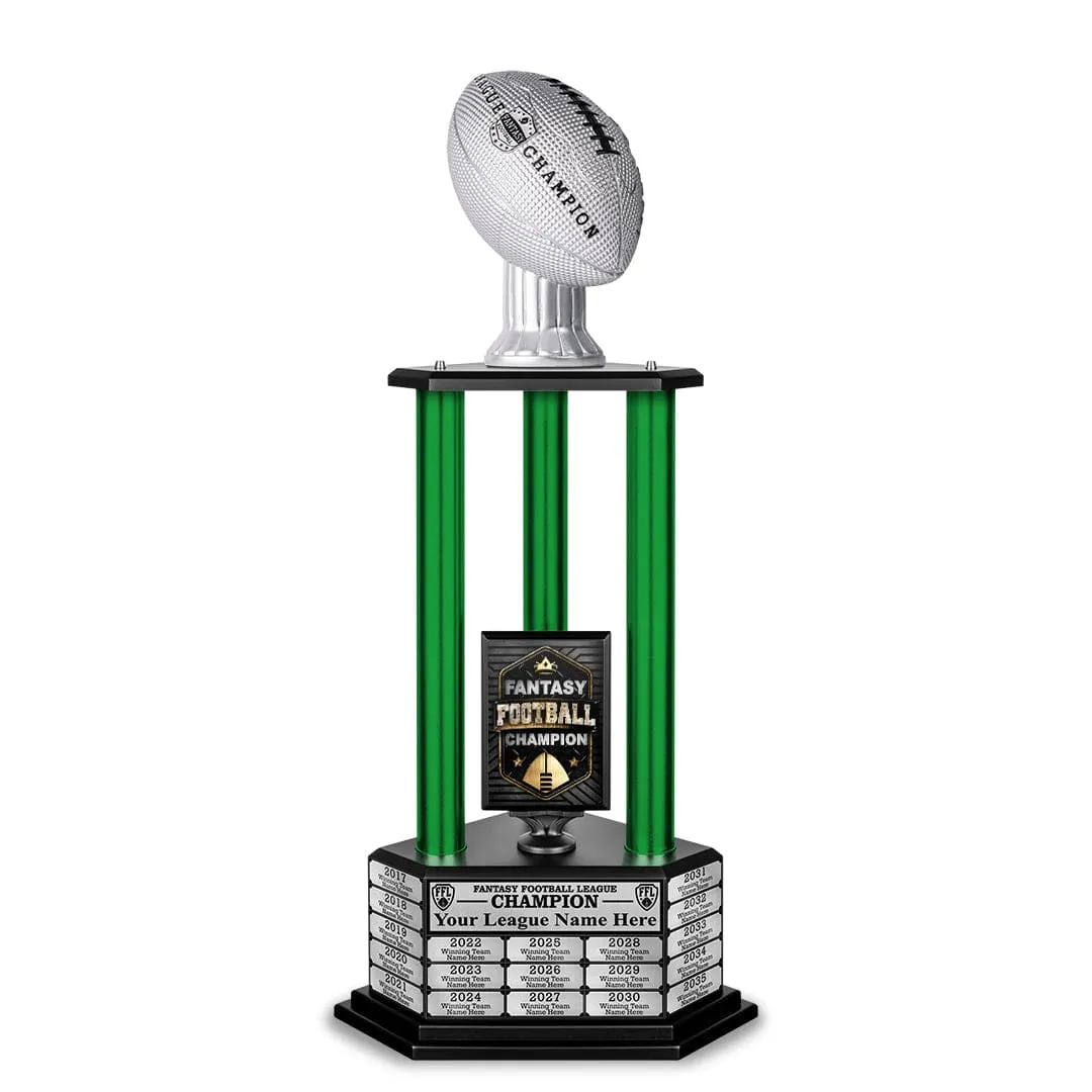 26”-36” Green Column Fantasy Football Perpetual Trophy