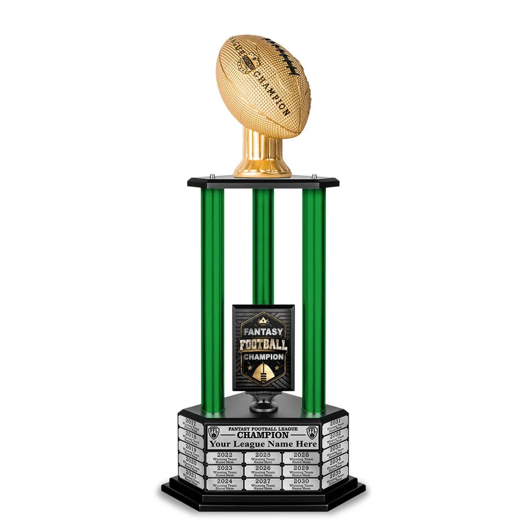 26”-36” Green Column Fantasy Football Perpetual Trophy