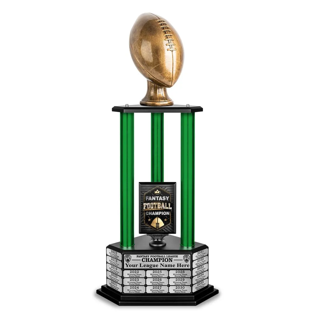 26”-36” Green Column Fantasy Football Perpetual Trophy