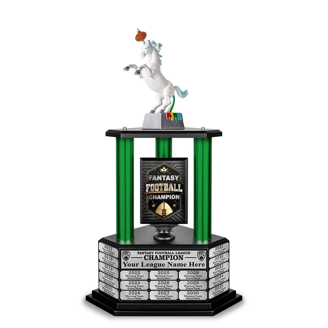 26”-36” Green Column Fantasy Football Perpetual Trophy