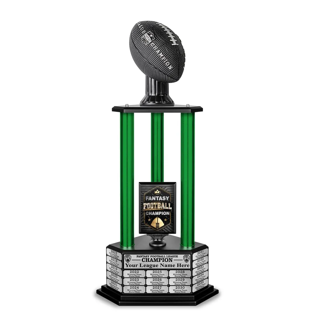 26”-36” Green Column Fantasy Football Perpetual Trophy