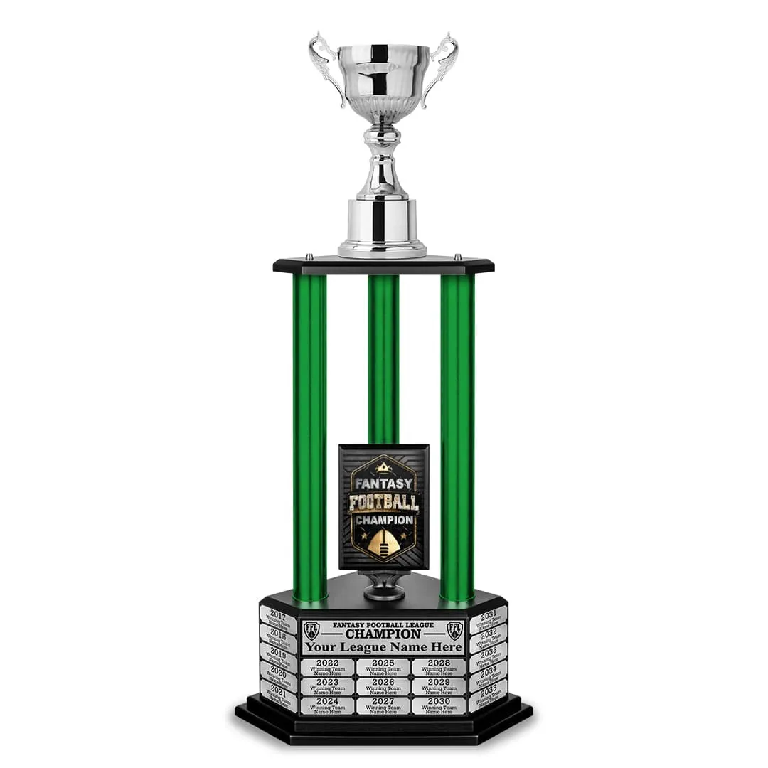 26”-36” Green Column Fantasy Football Perpetual Trophy