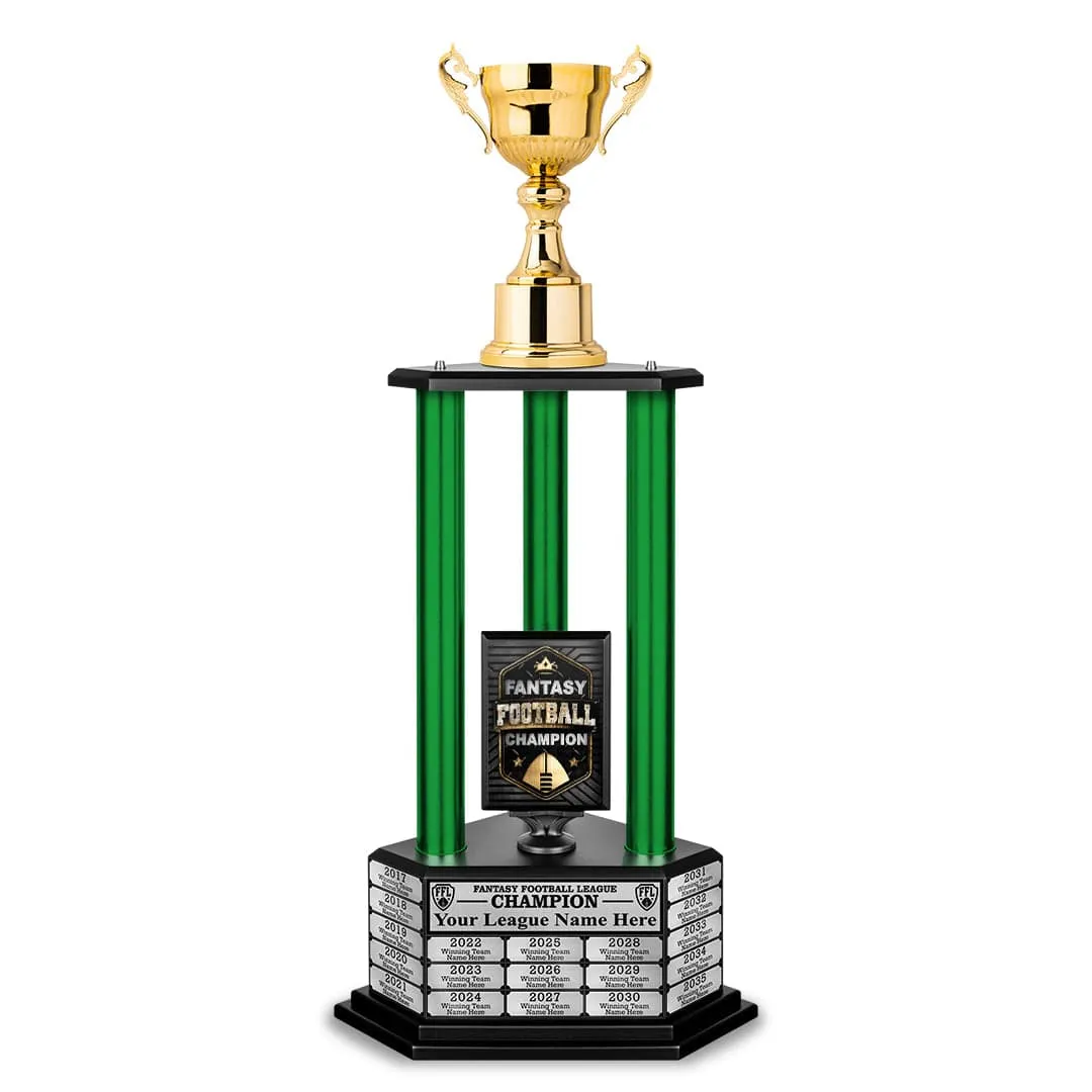 26”-36” Green Column Fantasy Football Perpetual Trophy