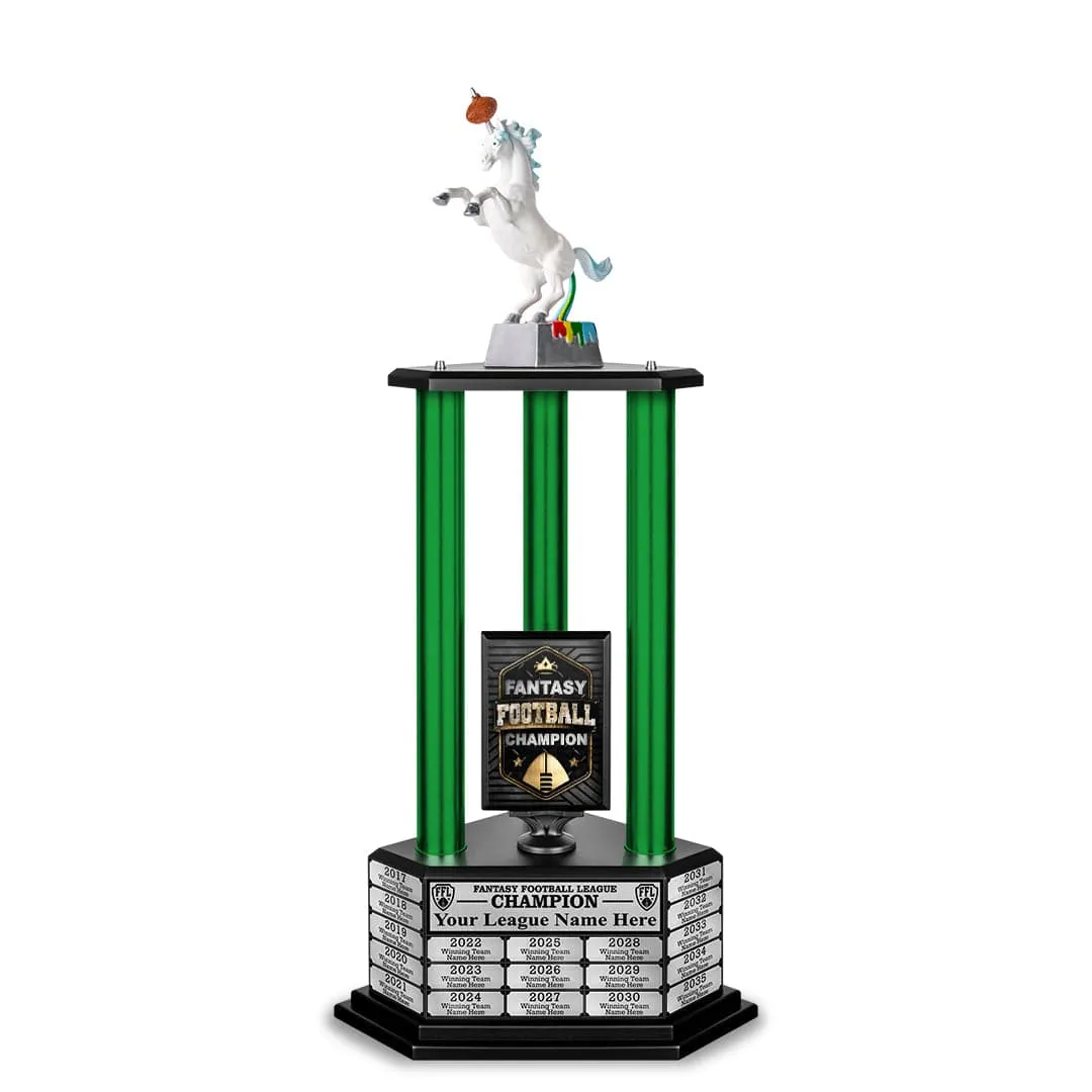 26”-36” Green Column Fantasy Football Perpetual Trophy