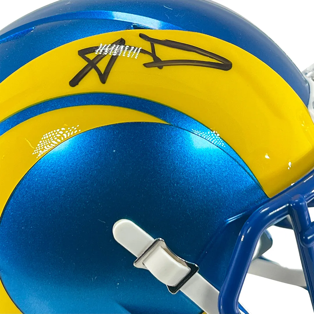 Aaron Donald Signed Los Angeles Rams Flash Mini Football Helmet (Beckett)