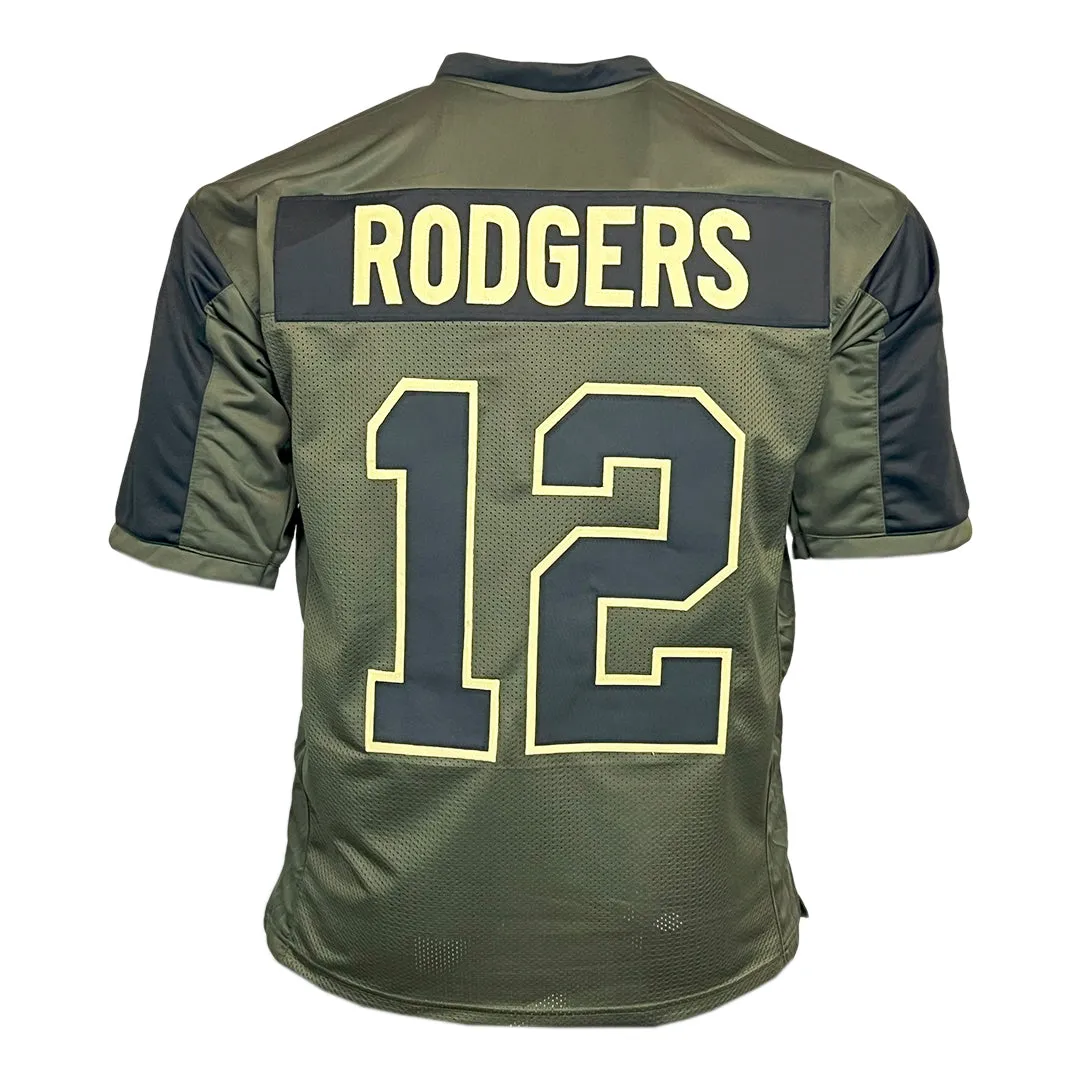 Aaron Rodgers Unsigned Salute to Service Football Jersey