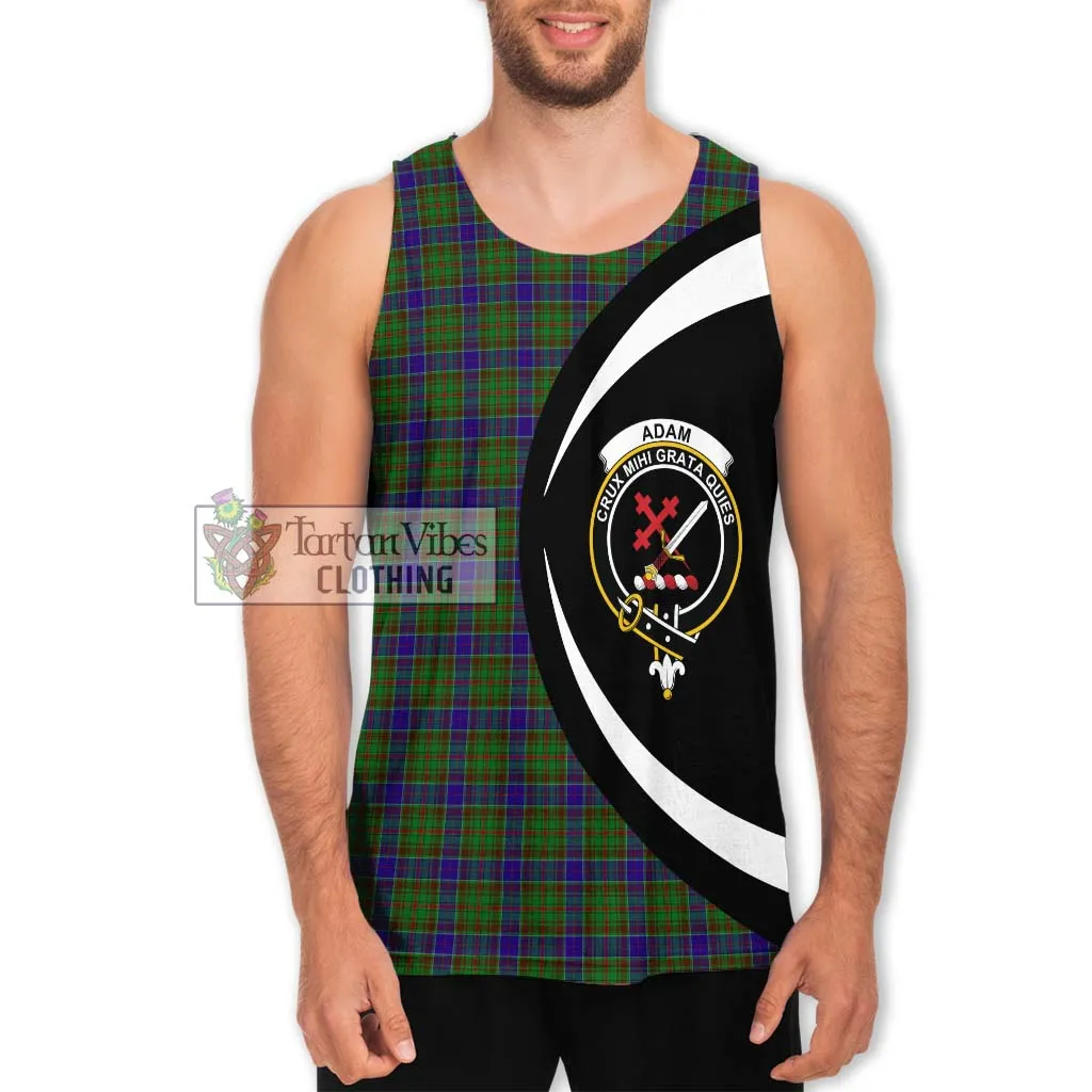 Adam Tartan Men's Tank Top with Family Crest Circle Style