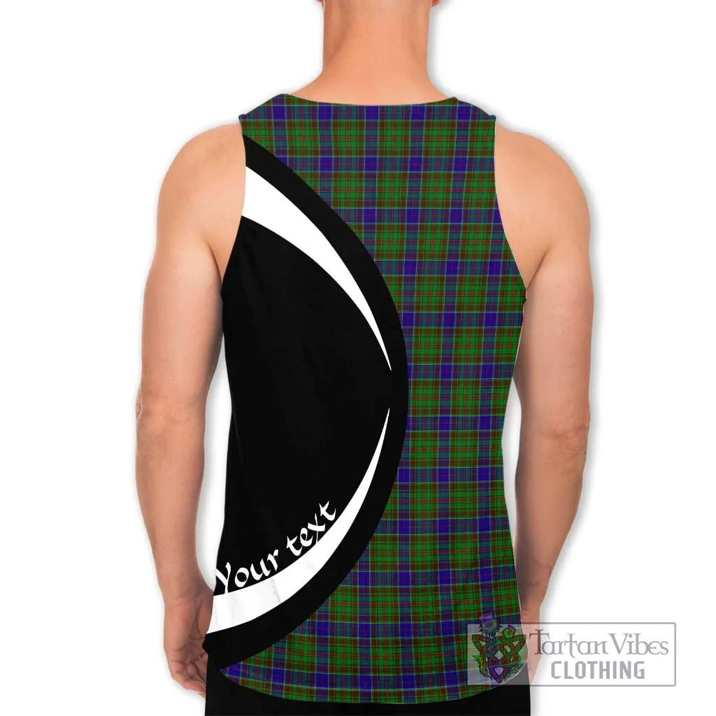 Adam Tartan Men's Tank Top with Family Crest Circle Style