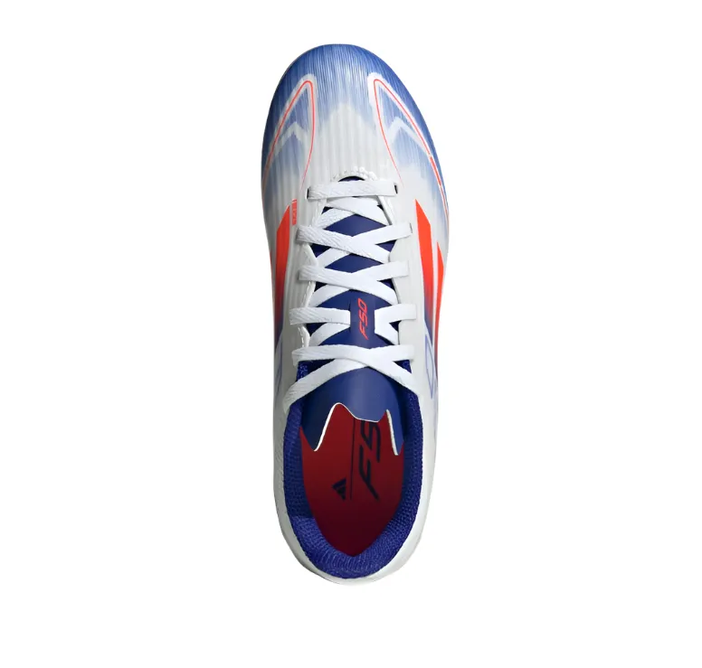 Adidas Kids Football Boots F50 League White/ Solar Red/ Lucid Blue