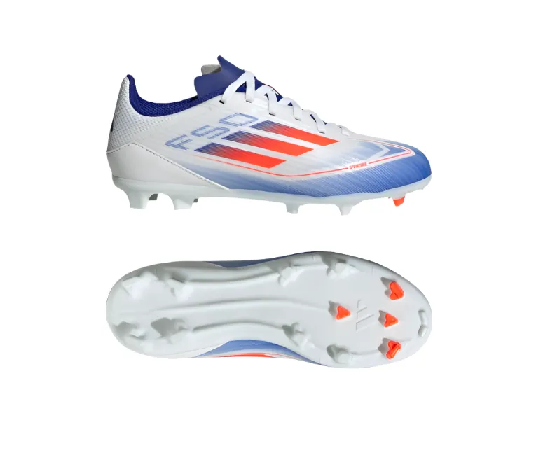 Adidas Kids Football Boots F50 League White/ Solar Red/ Lucid Blue