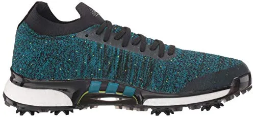 adidas Men's TOUR360 XT Primeknit Golf Shoe, core Black/Active Teal/Solar Slime, 10.5 Medium US