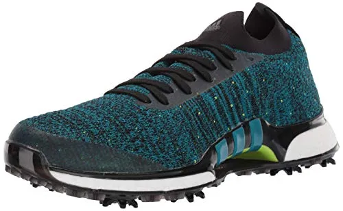 adidas Men's TOUR360 XT Primeknit Golf Shoe, core Black/Active Teal/Solar Slime, 10.5 Medium US