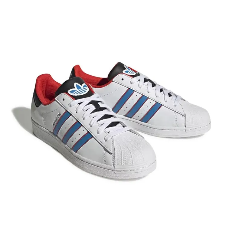 Adidas Originals Superstar (Cloud White/Bright Blue/Red) Men's Shoes ID4673