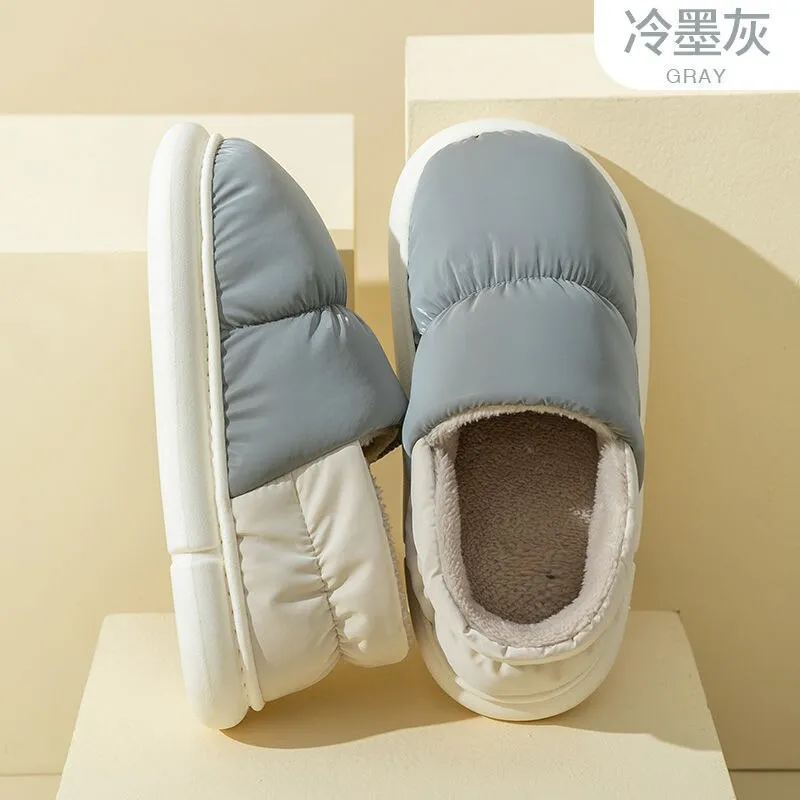 Advbridge botas de mujer Toast Winter Women Slippers Warm Indoor Thick Sole Men Home Shoes Plush Dual purpose Shoe Light Outside Slippers