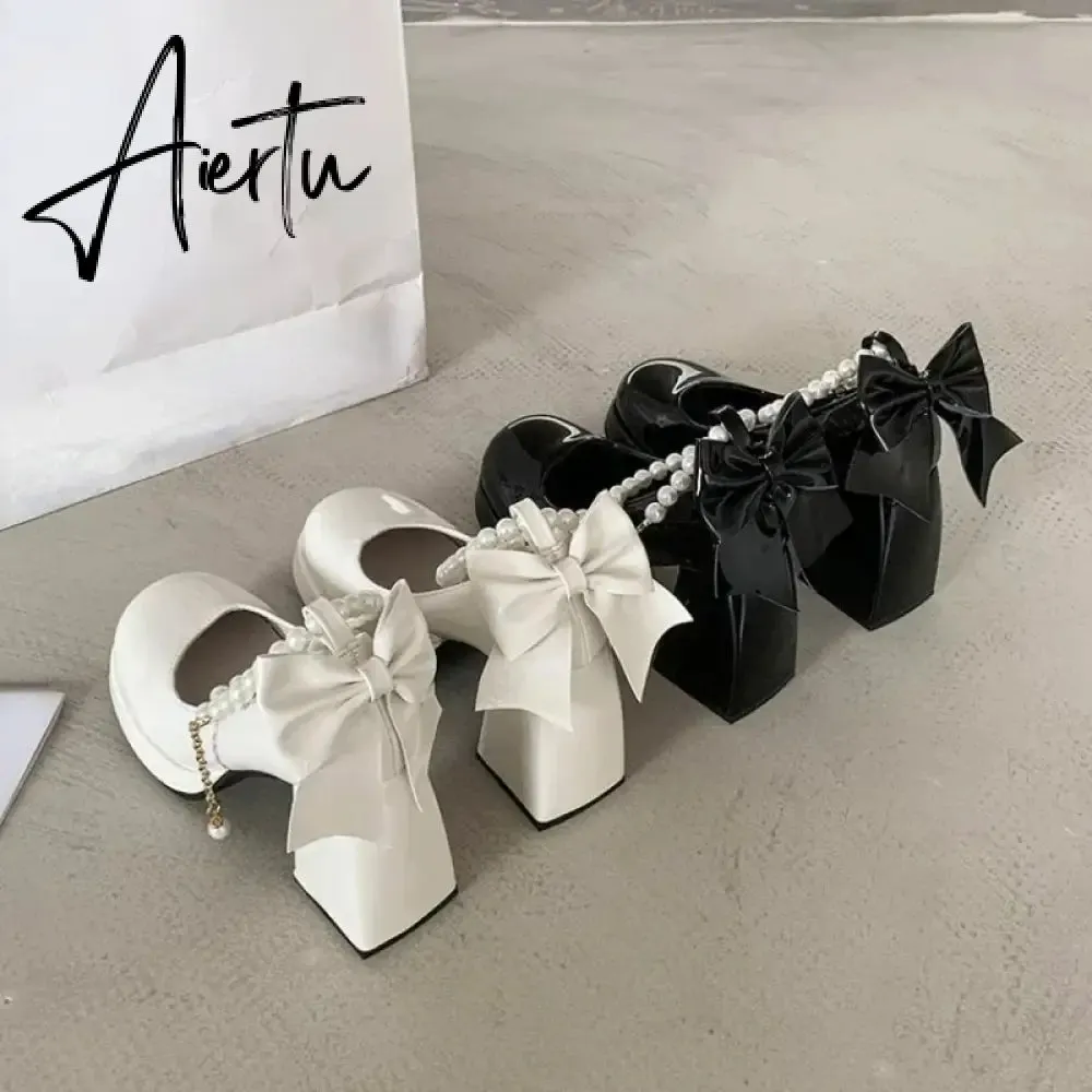 Aiertu Women's Shoes  New Fashion Pu Leather Women's High Heels Party Wedding Shoes