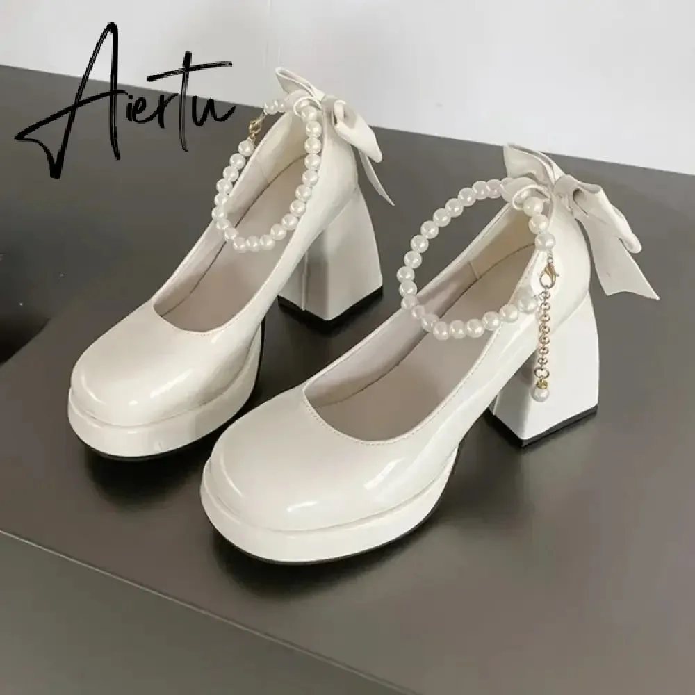 Aiertu Women's Shoes  New Fashion Pu Leather Women's High Heels Party Wedding Shoes