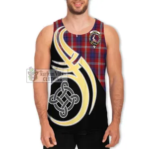 Ainslie Tartan Men's Tank Top with Family Crest and Celtic Symbol Style