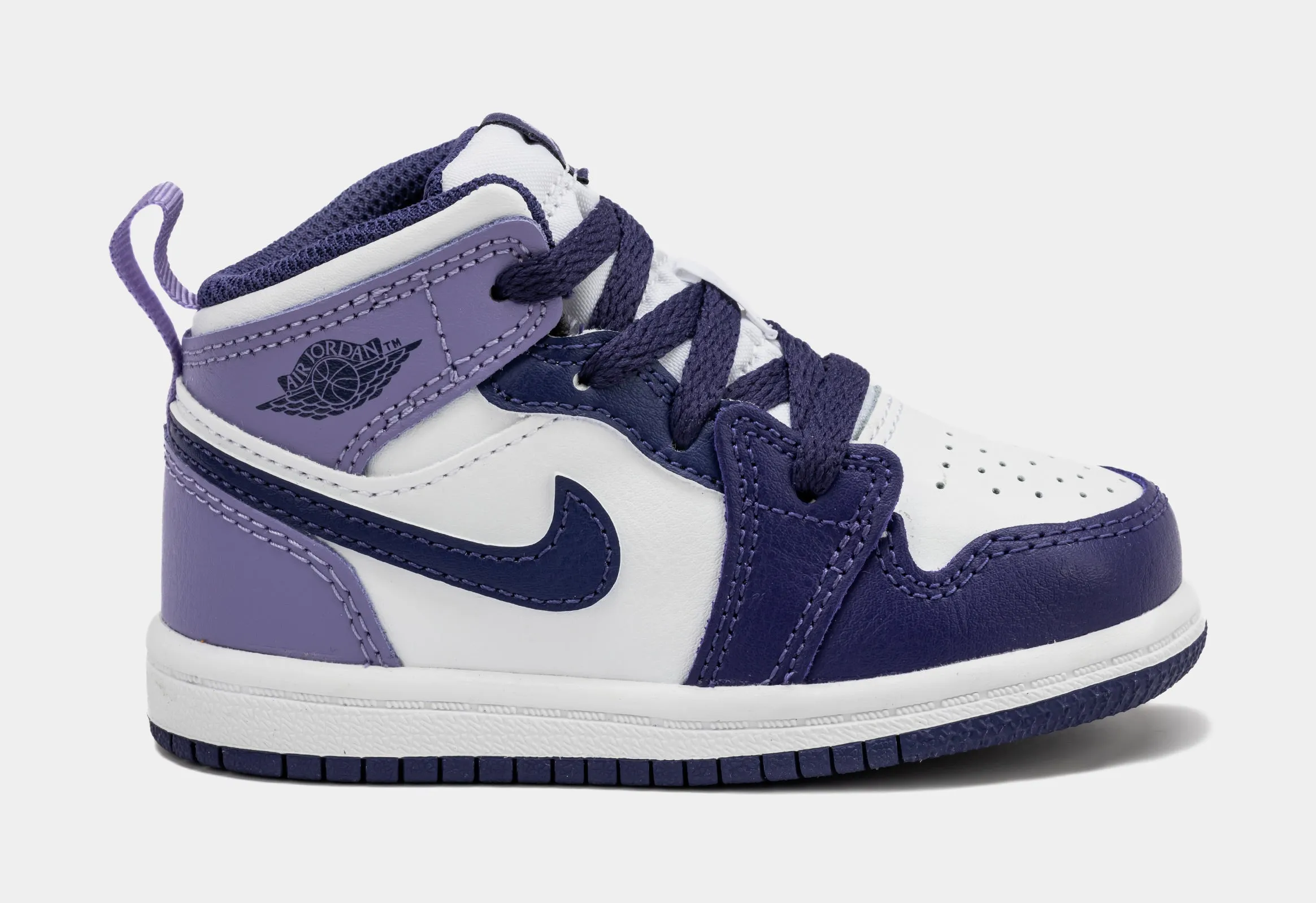 Air Jordan 1 Mid Infant Toddler Lifestyle Shoes (Purple/White)