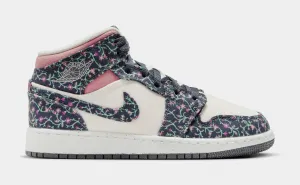 Air Jordan 1 Mid SE Grade School Lifestyle Shoes (Anthracite/Sail/Red Stardust/Anthracite)