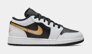 Air Jordan 1 Retro Low Grade School Lifestyle Shoes (White/White/Black)