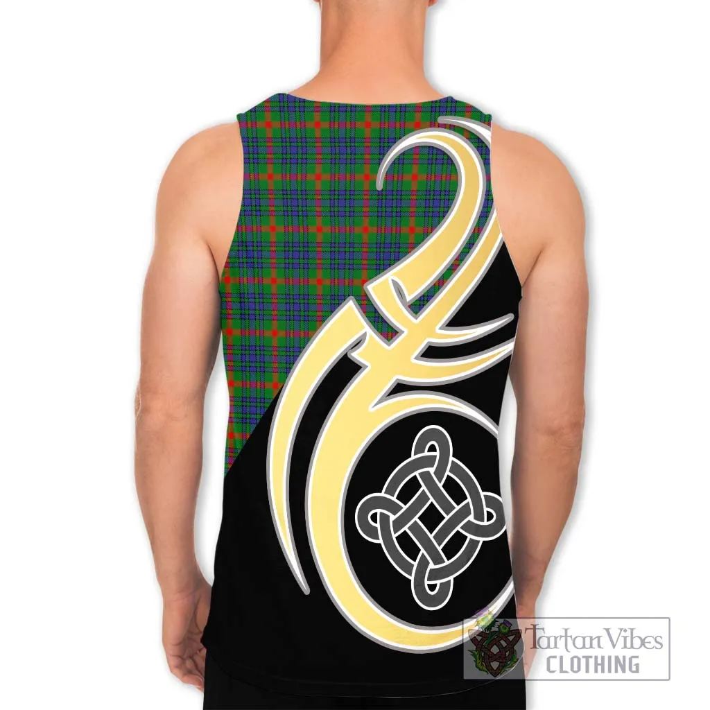 Aiton Tartan Men's Tank Top with Family Crest and Celtic Symbol Style