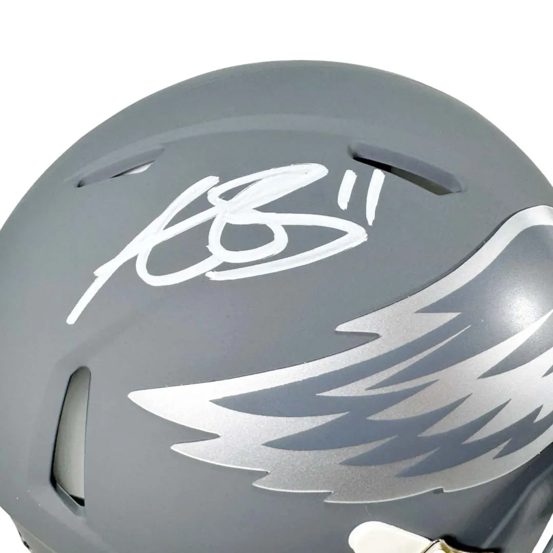 AJ Brown Signed Philadelphia Eagles Slate Alternate Speed Mini Football Helmet (Beckett)