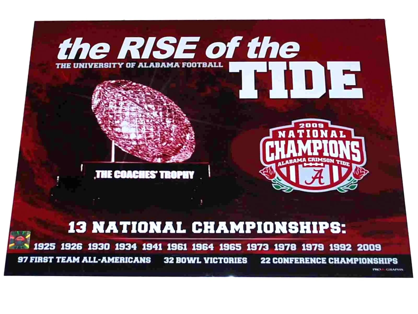 Alabama Crimson Tide 2009 Season The Rise of the Tide Ready to Frame Print 16X20