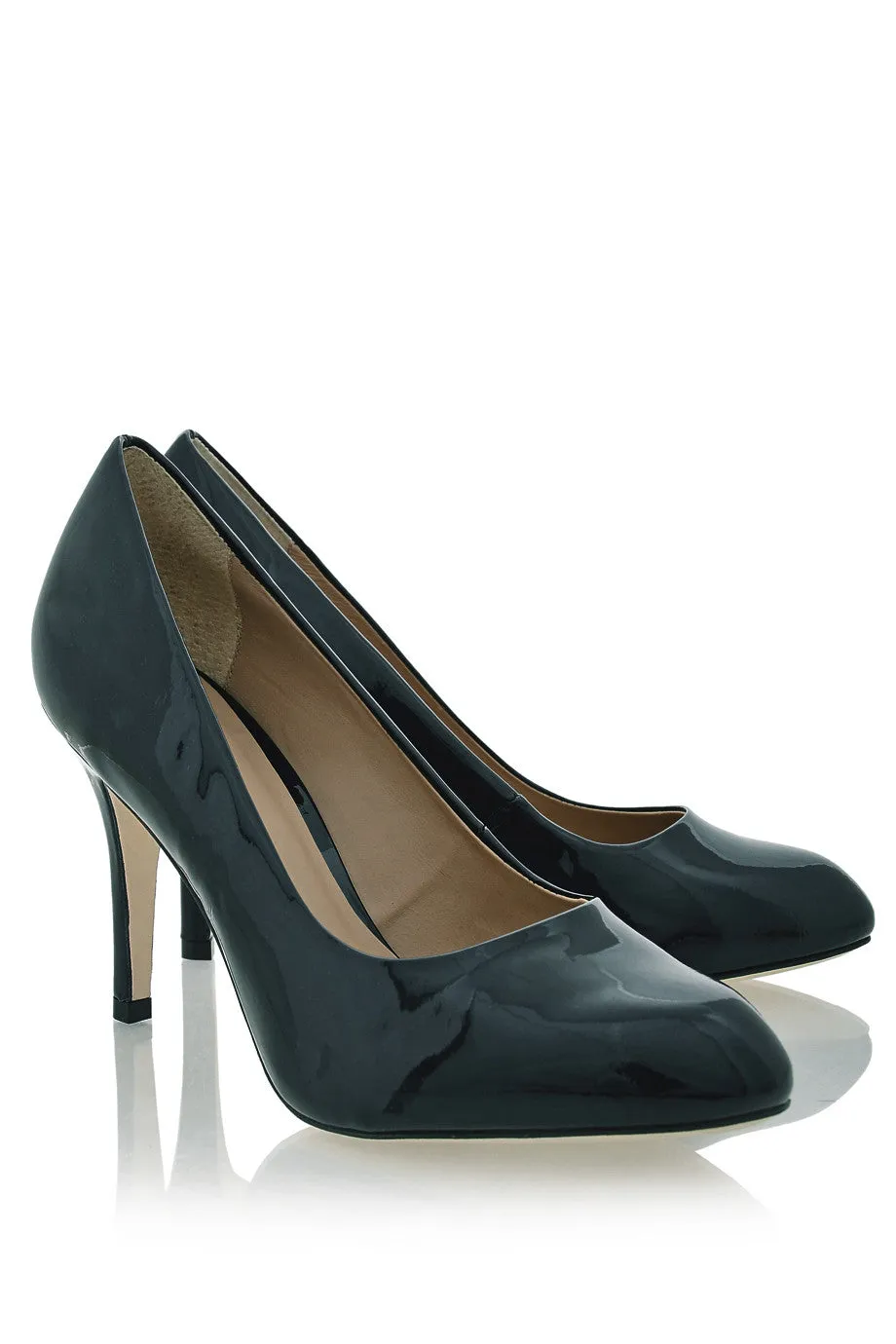 ALDITH Blue Black Patent Leather Pumps