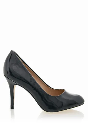 ALDITH Blue Black Patent Leather Pumps