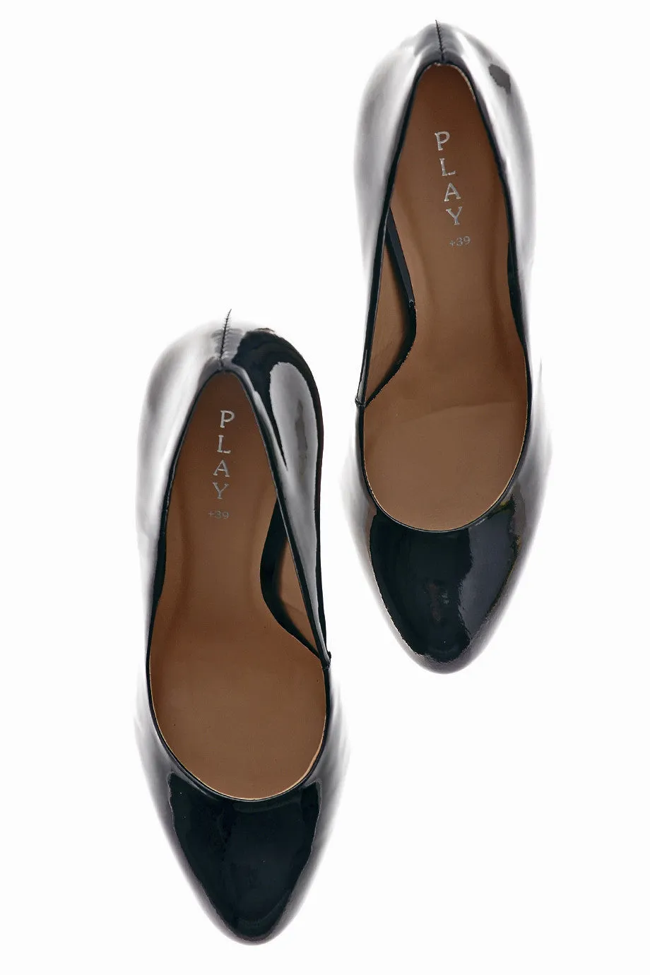 ALDITH Blue Black Patent Leather Pumps