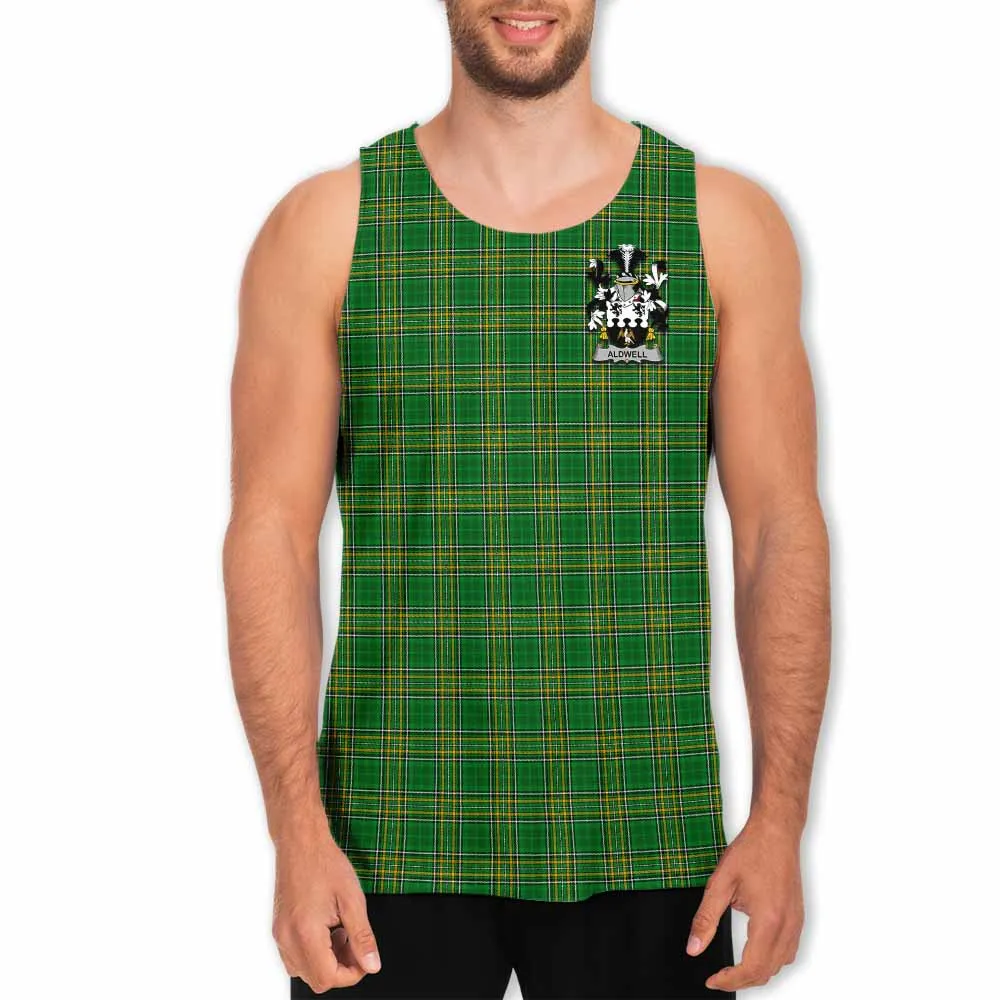 Aldwell Irish Clan Tartan Men's Tank Top with Coat of Arms