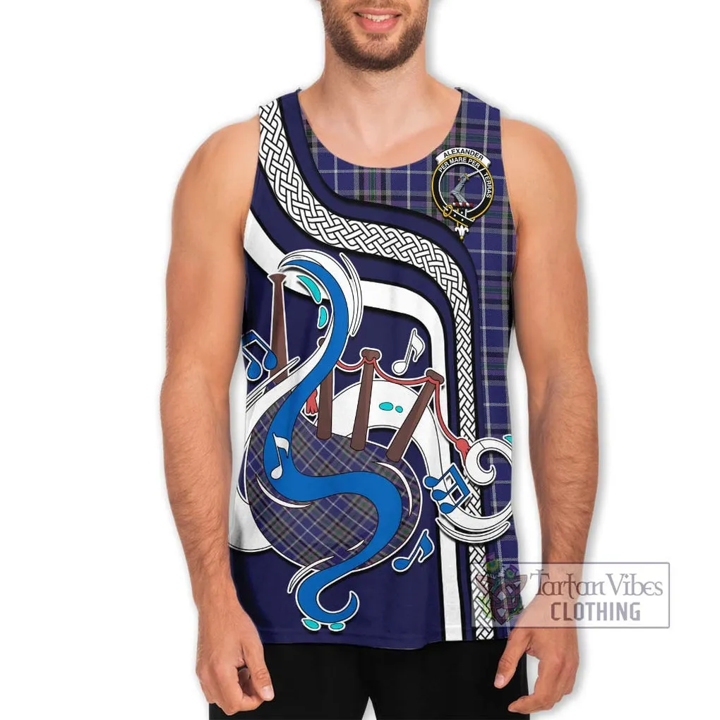 Alexander of Menstry Tartan Men's Tank Top with Epic Bagpipe Style