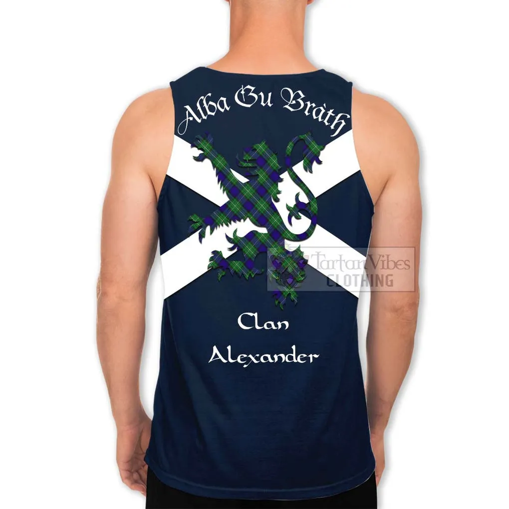 Alexander Tartan Lion Rampant Men's Tank Top  Proudly Display Your Heritage with Alba Gu Brath and Clan Name