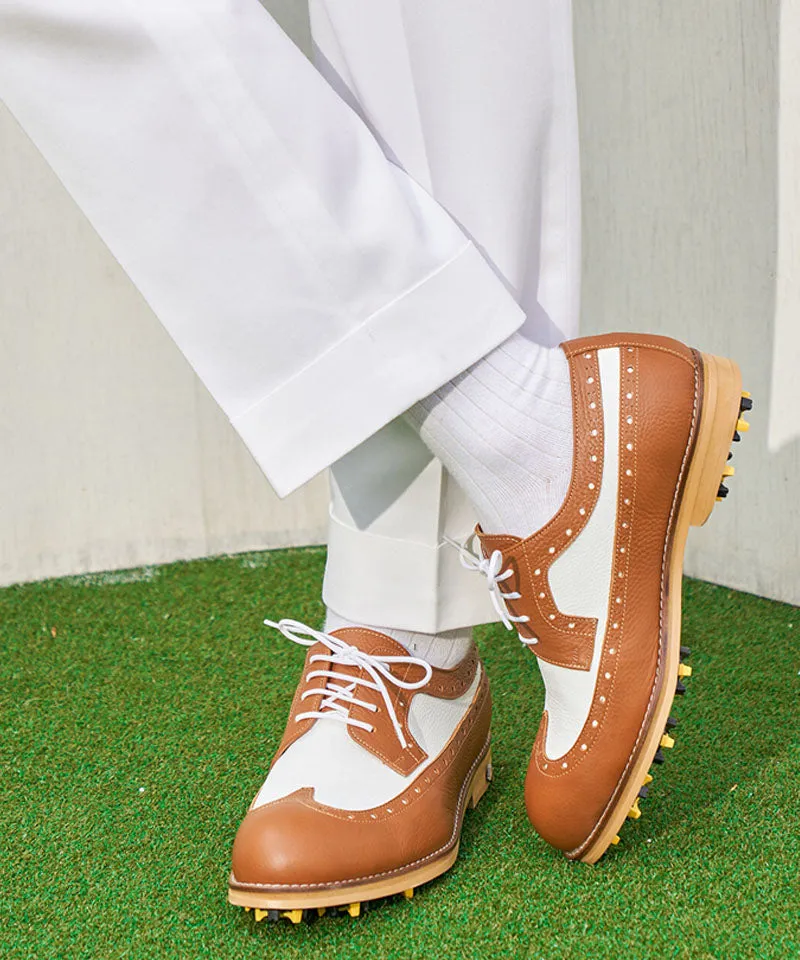 ALL CLASSIC Golf Noble Derby Classic Golf Shoes - Light Brown