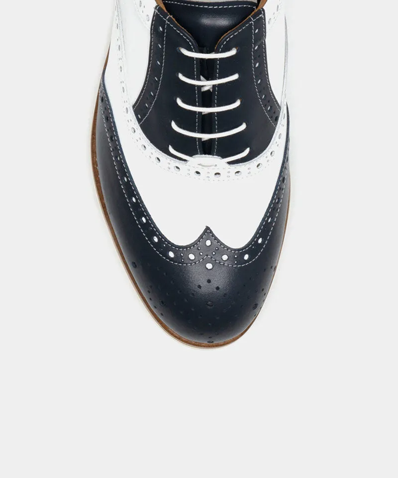 ALL CLASSIC Golf Noble Wingtip Classic Golf Shoes - Navy