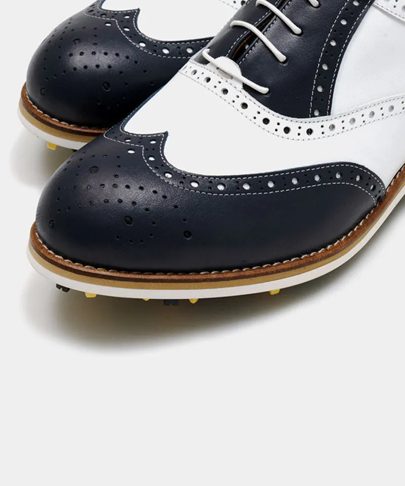 ALL CLASSIC Golf Noble Wingtip Classic Golf Shoes - Navy