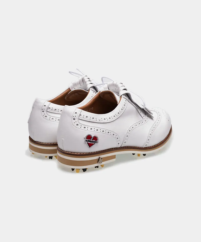 ALL CLASSIC Golf Nomantic Noble Wingtip Classic Golf Shoes - White