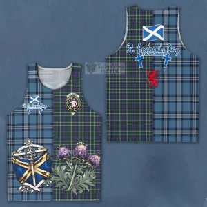 Allardice Tartan Men's Tank Top Happy St. Andrew's Day Half Tartan Style