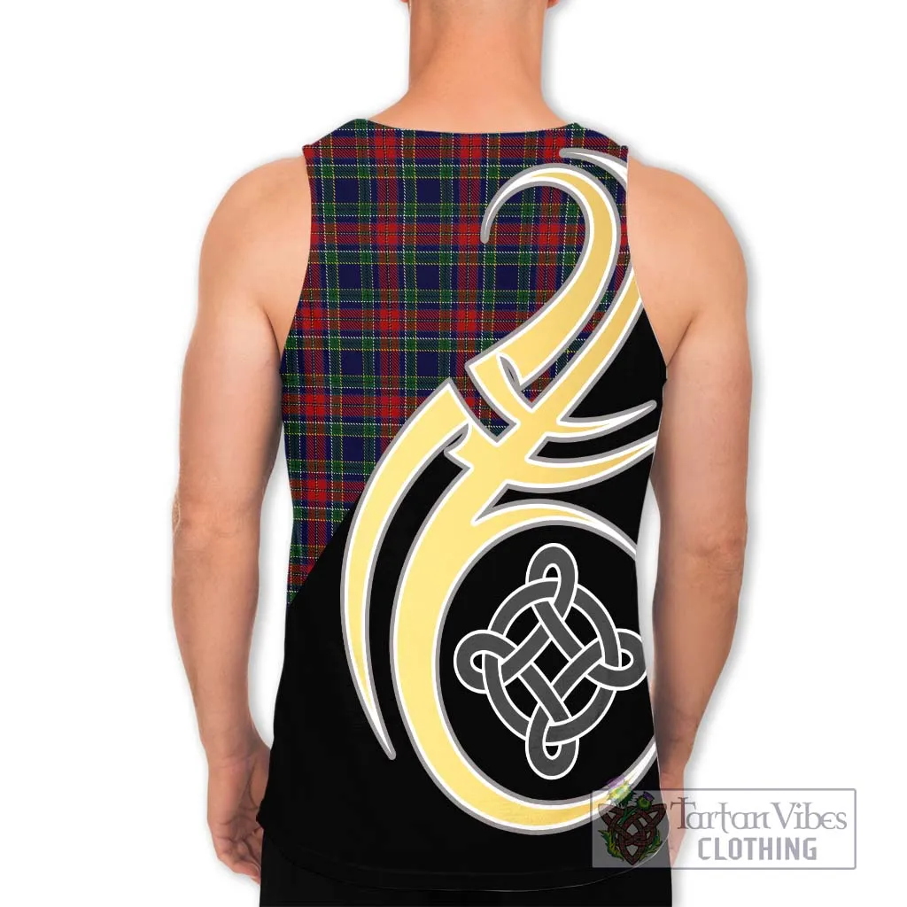 Allison Red Tartan Men's Tank Top with Family Crest and Celtic Symbol Style